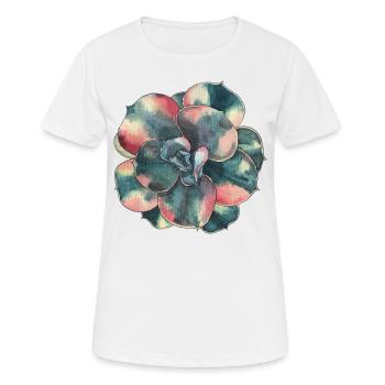 Suculent Echeveria plantlover botanist floristry - Women's Breathable T-Shirt - white - Front - AI Model Female 172 dark (172cm)