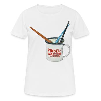 Brush Water Art Brush Juice Brush Paint Glass - Women's Breathable T-Shirt - white - Front - AI Model Female 172 dark (172cm)