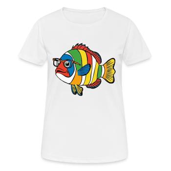 Fish Colorful Nemo Glasses Swimming - Women's Breathable T-Shirt - white - Front - AI Model Female 172 dark (172cm)