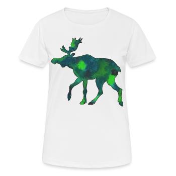 Elch Moose Skandinavien Schweden Norwegen Herbst - Frauen T-Shirt atmungsaktiv - Weiß - Vorne - AI Model Female 172 dark (172cm)