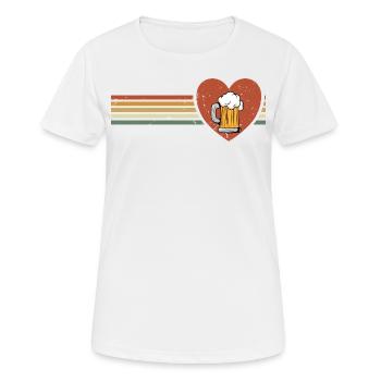 Beer Retro Design Beer Lover Funny Motif - Women's Breathable T-Shirt - white - Front - AI Model Female 172 dark (172cm)