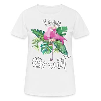 Team Braut Flamingo pink - Frauen T-Shirt atmungsaktiv - Weiß - Vorne - AI Model Female 172 dark (172cm)