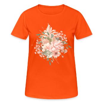 Style bohème floral - T-shirt respirant Femme - orange néon - Devant - AI Model Female 172 dark (172cm)