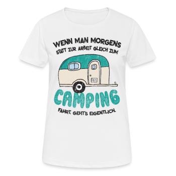 Funny camping holiday travel caravan gift - Women's Breathable T-Shirt - white - Front - AI Model Female 172 dark (172cm)