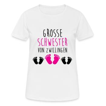 Big Sister Twins Big sister twins feet - Women's Breathable T-Shirt - white - Front - AI Model Female 172 dark (172cm)