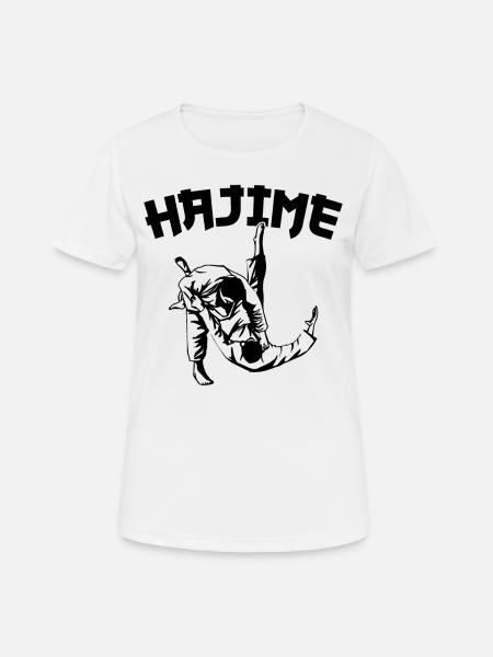 Judo Hajime Design Kampfmotivation - Frauen T-Shirt atmungsaktiv - Weiß