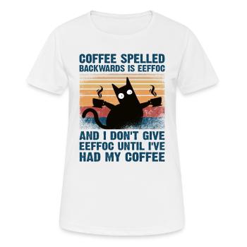 Café épelé à l'envers est caféine eeffoc café - T-shirt respirant Femme - blanc - Devant - AI Model Female 172 dark (172cm)