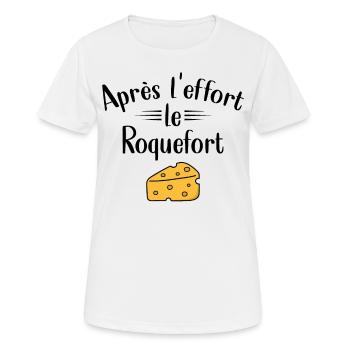 Sportif Humour Roquefort Citation Drôle Fitness - T-shirt respirant Femme - blanc - Devant - AI Model Female 172 dark (172cm)