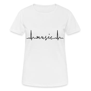 Drôle de dames battement de coeur EKG Music Musique Mot Puls - T-shirt respirant Femme - blanc - Devant - AI Model Female 172 dark (172cm)