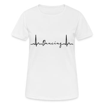 Heartbeat Dancing Herzschlag Tänzer tanzen EKG - Frauen T-Shirt atmungsaktiv - Weiß - Vorne - AI Model Female 172 dark (172cm)
