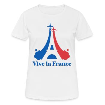 Vive La France Drapeau Français Fier Paris - T-shirt respirant Femme - blanc - Devant - AI Model Female 172 dark (172cm)