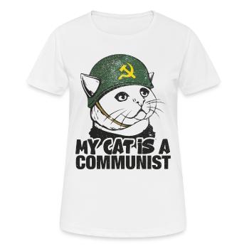 My Cat Is A Communist - Women's Breathable T-Shirt - white - Front - AI Model Female 172 dark (172cm)