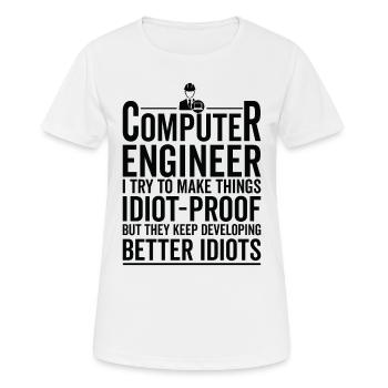 Foolproof - Computer Engineer - Women's Breathable T-Shirt - white - Front - AI Model Female 172 dark (172cm)