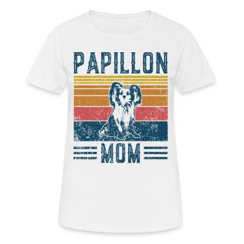 Hund Papillon Mom - Vintage Mom - Frauen T-Shirt atmungsaktiv - Weiß - Vorne - AI Model Female 172 dark (172cm)