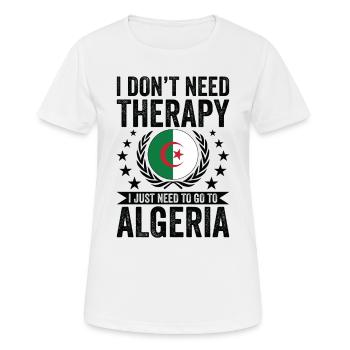 Je n’ai pas besoin de thérapie, seulement de l’Algérie - T-shirt respirant Femme - blanc - Devant - AI Model Female 172 dark (172cm)