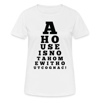 Eye Chart House NOT HOUSE COGNAC - T-shirt respirant Femme - blanc - Devant - AI Model Female 172 dark (172cm)