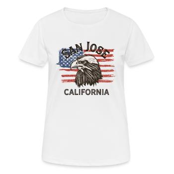 USA Flagge Adler California Vintage San Jose - Frauen T-Shirt atmungsaktiv - Weiß - Vorne - AI Model Female 172 dark (172cm)
