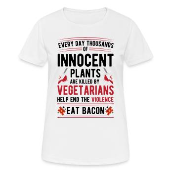 Vegetarian Violence Food Bacon - Women's Breathable T-Shirt - white - Front - AI Model Female 172 dark (172cm)