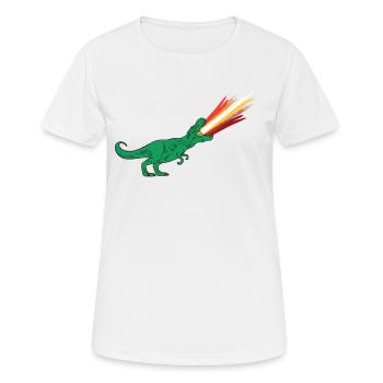 LGBTQ-Butch-Lesbenflagge - Dinosaurier - Frauen T-Shirt atmungsaktiv - Weiß - Vorne - AI Model Female 172 dark (172cm)