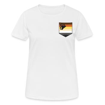 Bag With LGBTQ Bear Pride Flag - Women's Breathable T-Shirt - white - Front - AI Model Female 172 dark (172cm)