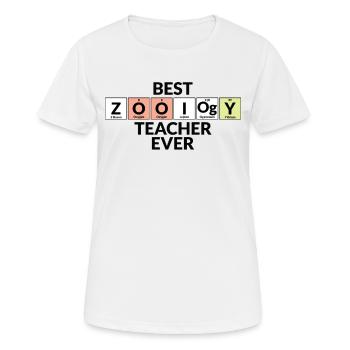 Meilleur professeur de zoologie de tous les temps - T-shirt respirant Femme - blanc - Devant - AI Model Female 172 dark (172cm)