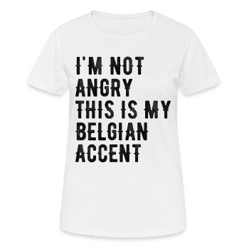 Je ne suis pas méchant, mon accent belge - T-shirt respirant Femme - blanc - Devant - AI Model Female 172 dark (172cm)