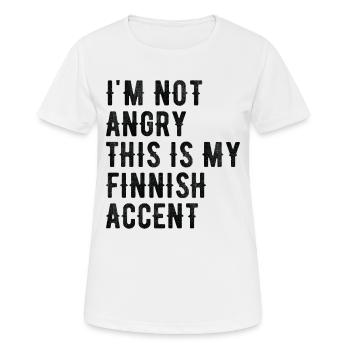 Je ne suis pas méchant, mon accent finlandais - T-shirt respirant Femme - blanc - Devant - AI Model Female 172 dark (172cm)