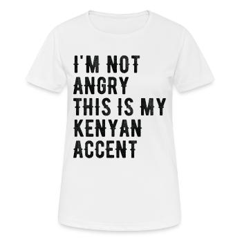 Je ne suis pas méchant, mon accent kenyan - T-shirt respirant Femme - blanc - Devant - AI Model Female 172 dark (172cm)