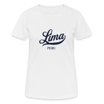 Retro Peru Stadt - Vintage Lima - Frauen T-Shirt atmungsaktiv - Weiß - Vorne - AI Model Female 172 dark (172cm)