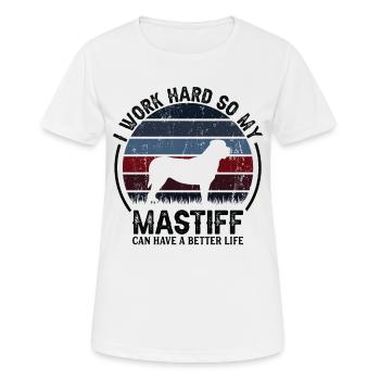 Travaillez dur - Retro Mastiff - T-shirt respirant Femme - blanc - Devant - AI Model Female 172 dark (172cm)