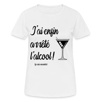 Annonce grossesse drole humour alcool apéro bébé - T-shirt respirant Femme - blanc - Devant - AI Model Female 172 dark (172cm)