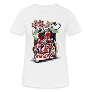 Hip Hop Raver Sprayer - T-shirt respirant Femme - blanc - Devant - AI Model Female 172 dark (172cm)