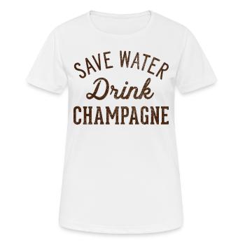 Sparen Sie Wassergetränk - Frauen T-Shirt atmungsaktiv - Weiß - Vorne - AI Model Female 172 dark (172cm)