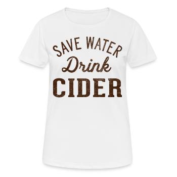 Sauver le cidre de la boisson à l’eau - T-shirt respirant Femme - blanc - Devant - AI Model Female 172 dark (172cm)