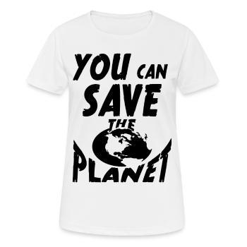 You save the planet - Frauen T-Shirt atmungsaktiv - Weiß - Vorne - AI Model Female 172 dark (172cm)