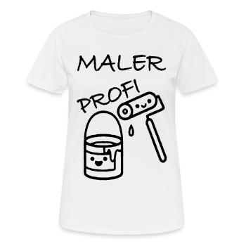 Süsser Maler Profi - Frauen T-Shirt atmungsaktiv - Weiß - Vorne - AI Model Female 172 dark (172cm)