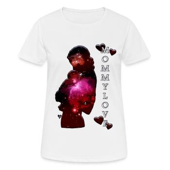 Mutter Kind Illustration Liebe Silhouette - Frauen T-Shirt atmungsaktiv - Weiß - Vorne - AI Model Female 172 dark (172cm)