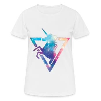 UNICORN GALAXY TRIANGLE UNIVERSE - Women's Breathable T-Shirt - white - Front - AI Model Female 172 dark (172cm)