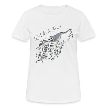Wild & Free - Frauen T-Shirt atmungsaktiv - Weiß - Vorne - AI Model Female 172 dark (172cm)