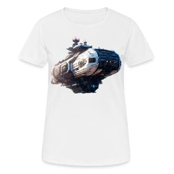 Vaisseau Spatial cyberpunk - T-shirt respirant Femme - blanc - Devant - AI Model Female 172 dark (172cm)