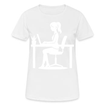 Travailleur Femme Ordinateur Job - T-shirt respirant Femme - blanc - Devant - AI Model Female 172 dark (172cm)