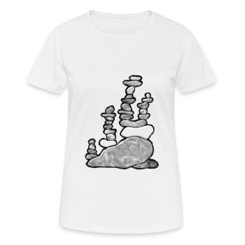 Stones - Frauen T-Shirt atmungsaktiv - Weiß - Vorne - AI Model Female 172 dark (172cm)