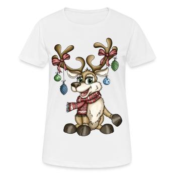 Renne Rudi version 2 - T-shirt respirant Femme - blanc - Devant - AI Model Female 172 dark (172cm)