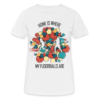 Floorball Unihockey Feldhockey Hallenhockey - Frauen T-Shirt atmungsaktiv - Weiß - Vorne - AI Model Female 172 dark (172cm)