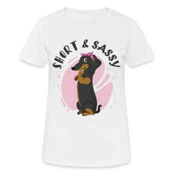 Short and Sassy Dachshund - Women's Breathable T-Shirt - white - Front - AI Model Female 172 dark (172cm)
