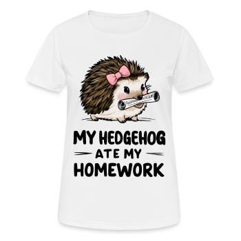 Mon hérisson a mangé mes devoirs - T-shirt respirant Femme - blanc - Devant - AI Model Female 172 dark (172cm)