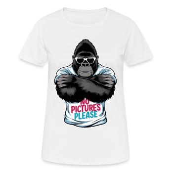 Pas de photos s’il vous plaît - T-shirt respirant Femme - blanc - Devant - AI Model Female 172 dark (172cm)