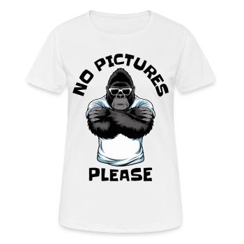 Pas de photos s’il vous plaît - T-shirt respirant Femme - blanc - Devant - AI Model Female 172 dark (172cm)