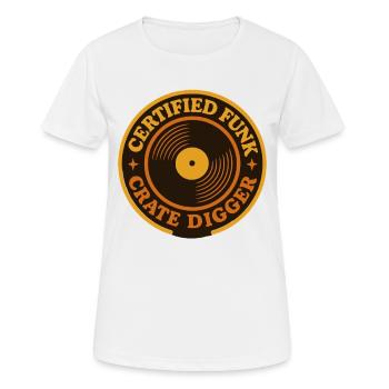 Funk Vinyl Record Collector Retro Music - Women's Breathable T-Shirt - white - Front - AI Model Female 172 dark (172cm)