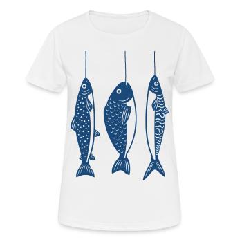 Fish on the hook - Women's Breathable T-Shirt - white - Front - AI Model Female 172 dark (172cm)